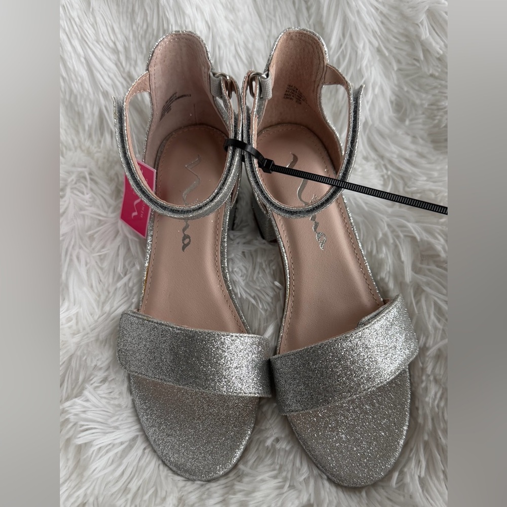 Nina Silver Glitter Heeled Sandals